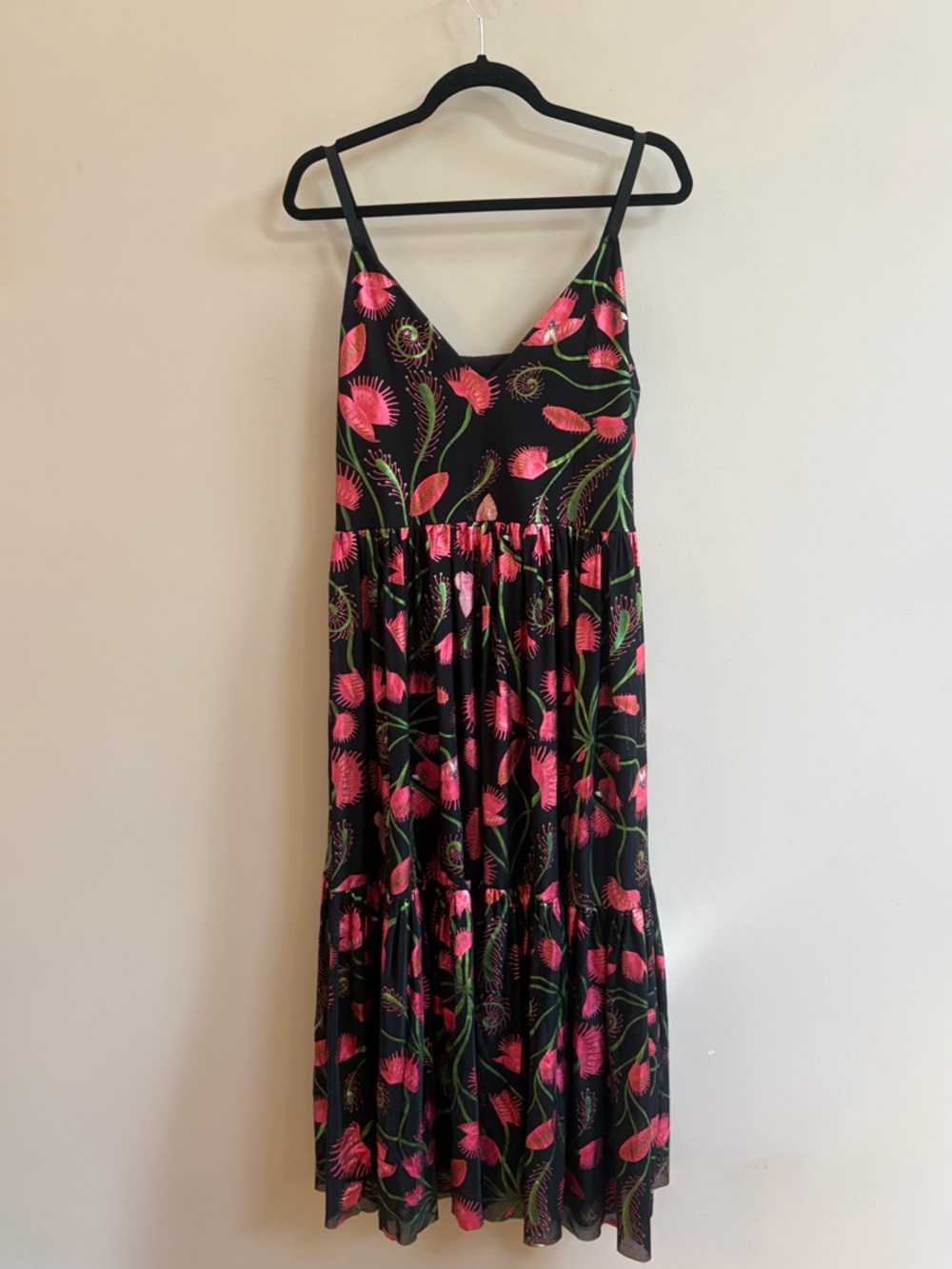 Blackmilk Venus Fly Trap I Eat Flies Floral Bug Midi Midaxi Metallic Mesh Dress